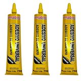 Kit 3 Cola Borracha Adesivo Reparo Auto Falante 75g Âmbar