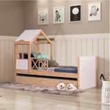 Bicama Solteiro Infantil Garden Com Telhado Plus Casatema Natural/branco