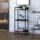 Estante Para Livros Industrial Multiuso 3 Prateleiras 104x45cm Dynamica Yescasa Preto Ônix / Preto