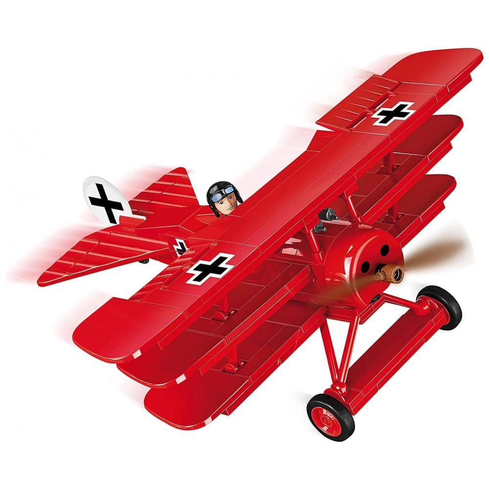 Kit De Construção Avião Barão Vermelho Fokker Dr.1 A Grande Guerra Com 175 Peças, Cobi, Vermelho