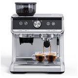 Máquina De Café Expresso Profissional 20 Bar Com Moedor Embutido E Bocal De Leite, 110v, Garvee, Prata