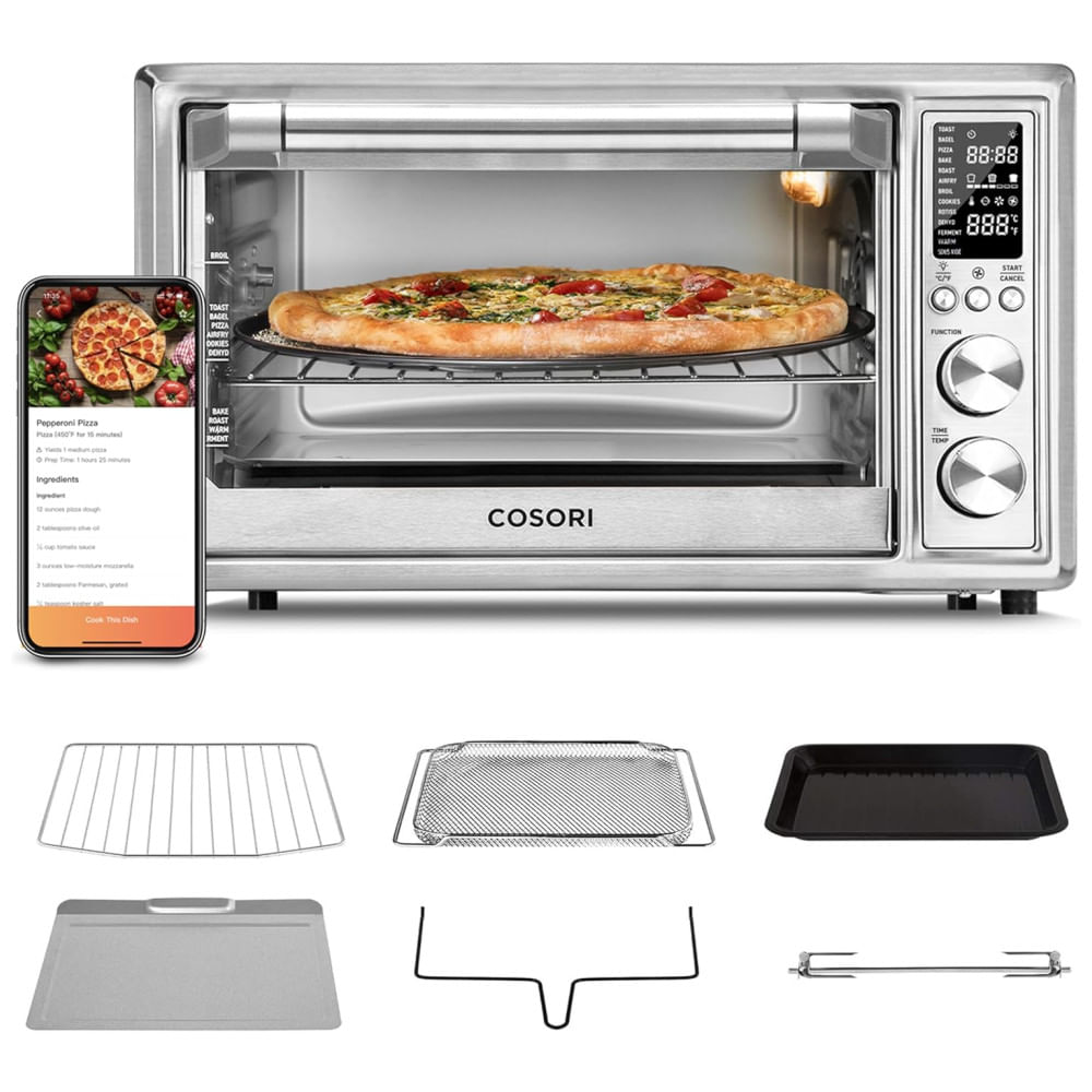 Forno Elétrico De Bancada 13 Em 1, 30l Com Função Air Fryer, Display Led E Desligamento Automático, 110v 1800w, Cosori Cs130-cfh, Prata