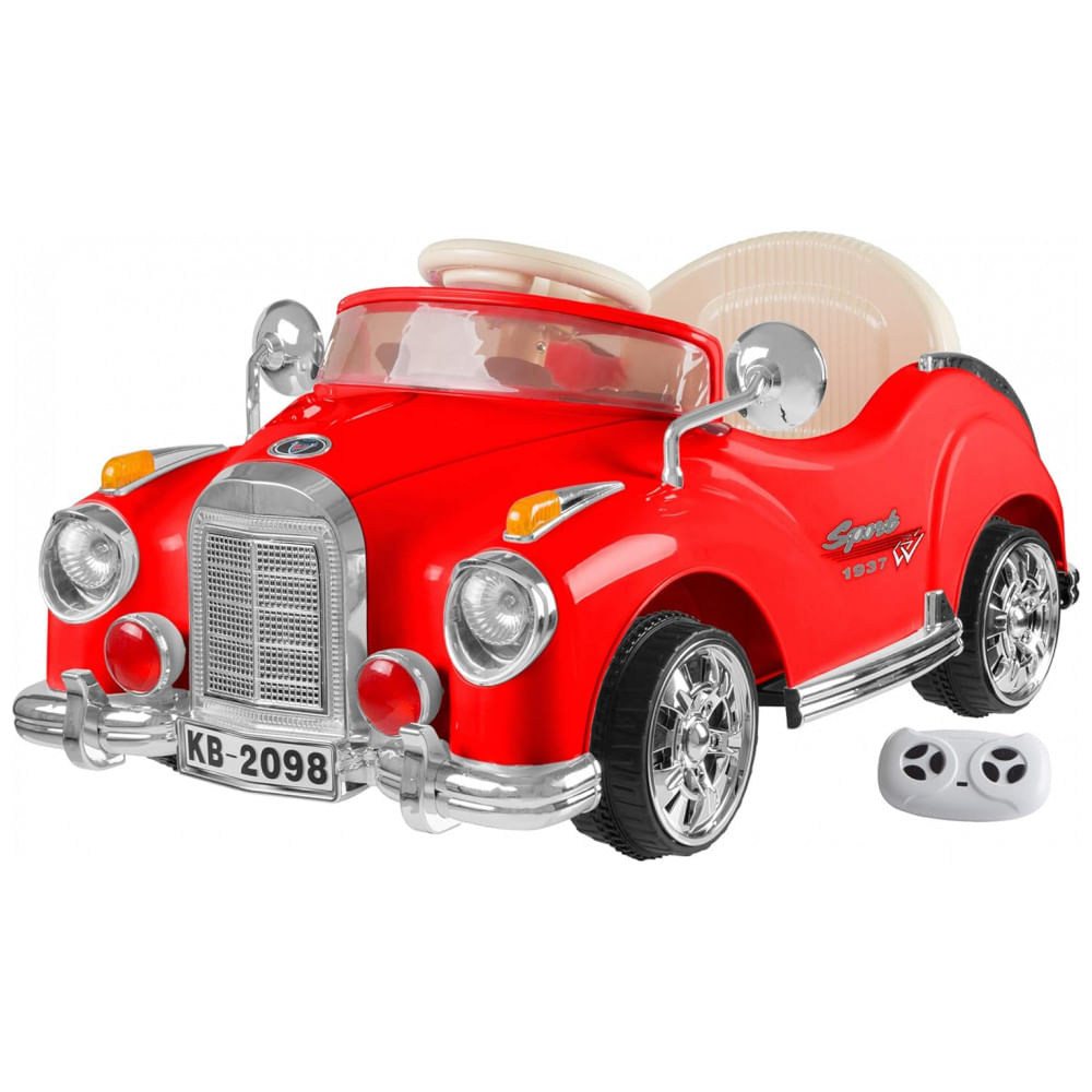 Carro Elétrico Infantil A Bateria Com Controle Remoto E Som Para Crianças De 3 A 6 Anos, 6v, Lil Rider Esportivo Clássico, Vermelho