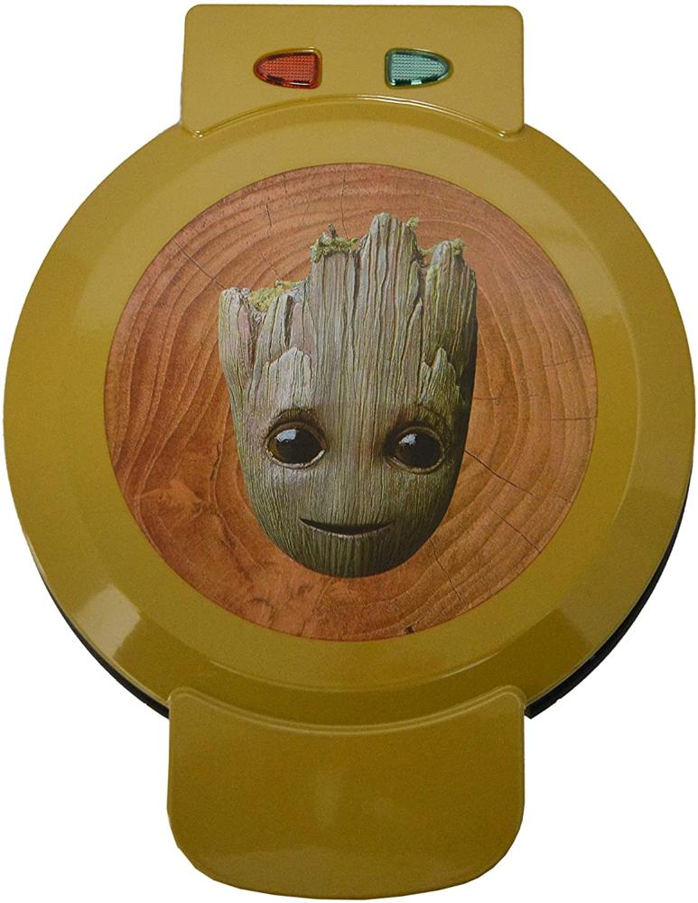 Marvel Groot Máquina de Waffle Antiaderente, 600W/110V, Amarelo.