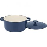 Panela Cacarola Antiaderente 5 Litros Em Aco Esmaltado, Cuisinart Ci650 25bg , Azul