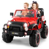 Carro, Carrinho Eletrico Infantil Off Road A Bateria 12v 2 Assentos Com Controle Remoto E Mp3, Fitnessclub, Vermelho