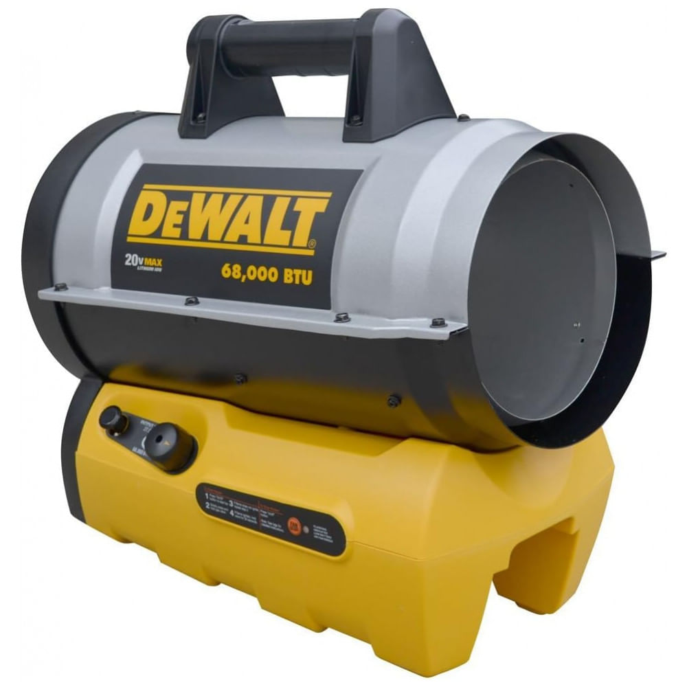 Aquecedor A Gas Recarregavel 20v 68000 Btu De Potencia, Dewalt Dxh70cfav, Amarelo