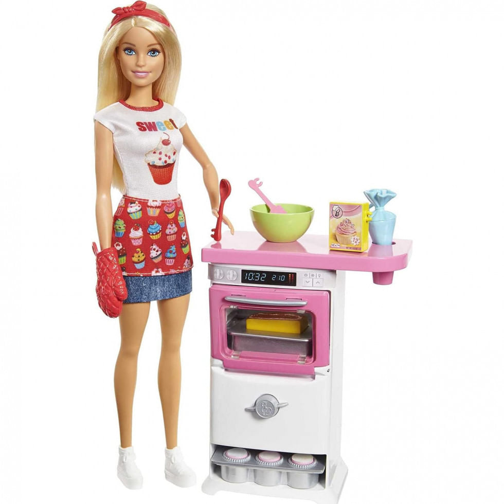 Boneca Com Fogao Divertido Cozinhe Com Estilo, Barbie Fhp57, Vermelho