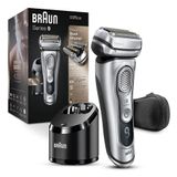 Barbeador Eletrico Masculino Portatil Braun 9370cc Com Lamina Umida E Seca E Estojo, Prata