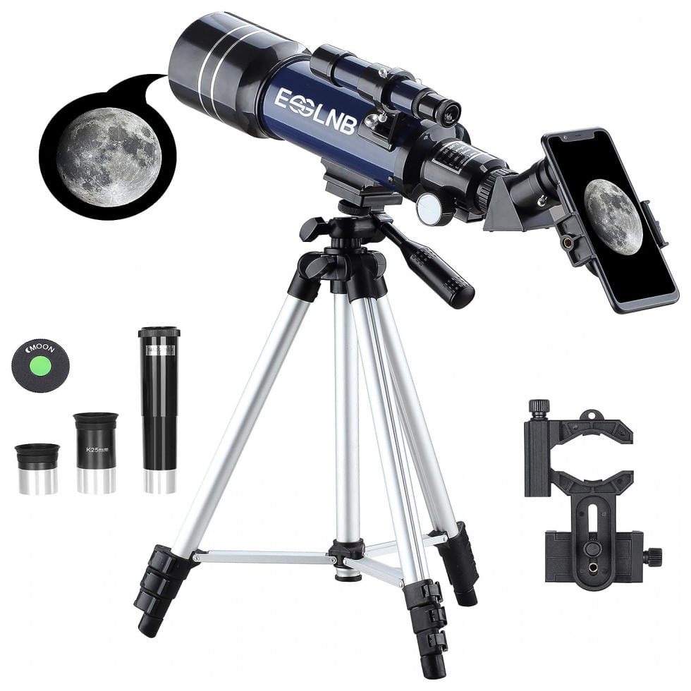 Telescópio Astronômico 15x180 Com Tripé Ajustável E Adaptador De Celular, Esslnb 36070, Azul