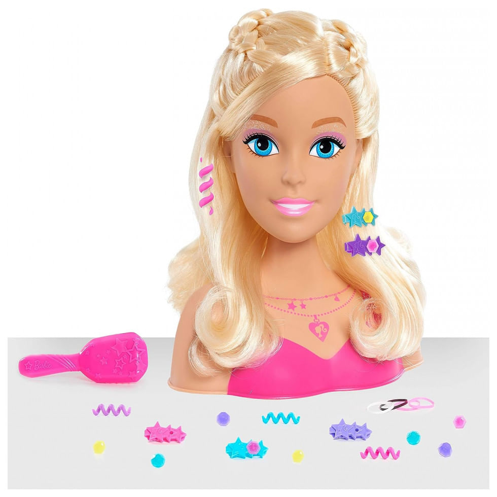 Boneca Fashionistas Com 20 Acessorios De Cabelo Para Criancas De 3 A 8 Anos, Barbie 62538, Rosa