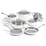 Jogo De Panelas Com Revestimento Antiaderente, 11 Peças, Cuisinart Mw89, Branco