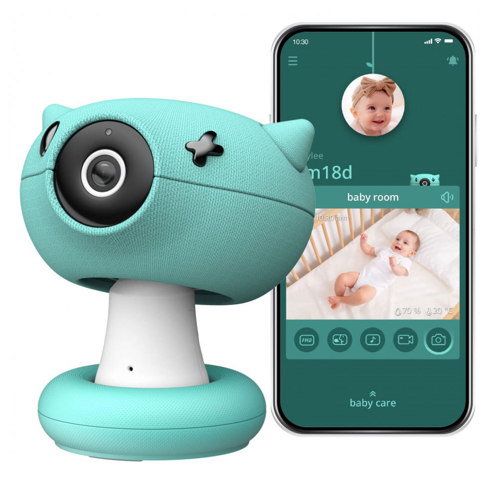 Baba Eletronica Monitor Com Camera Full Hd Compativel Com Alexa Com Deteccao De Choro, Movimento E Temperatura, Pixsee Sc Pixm01, Verde