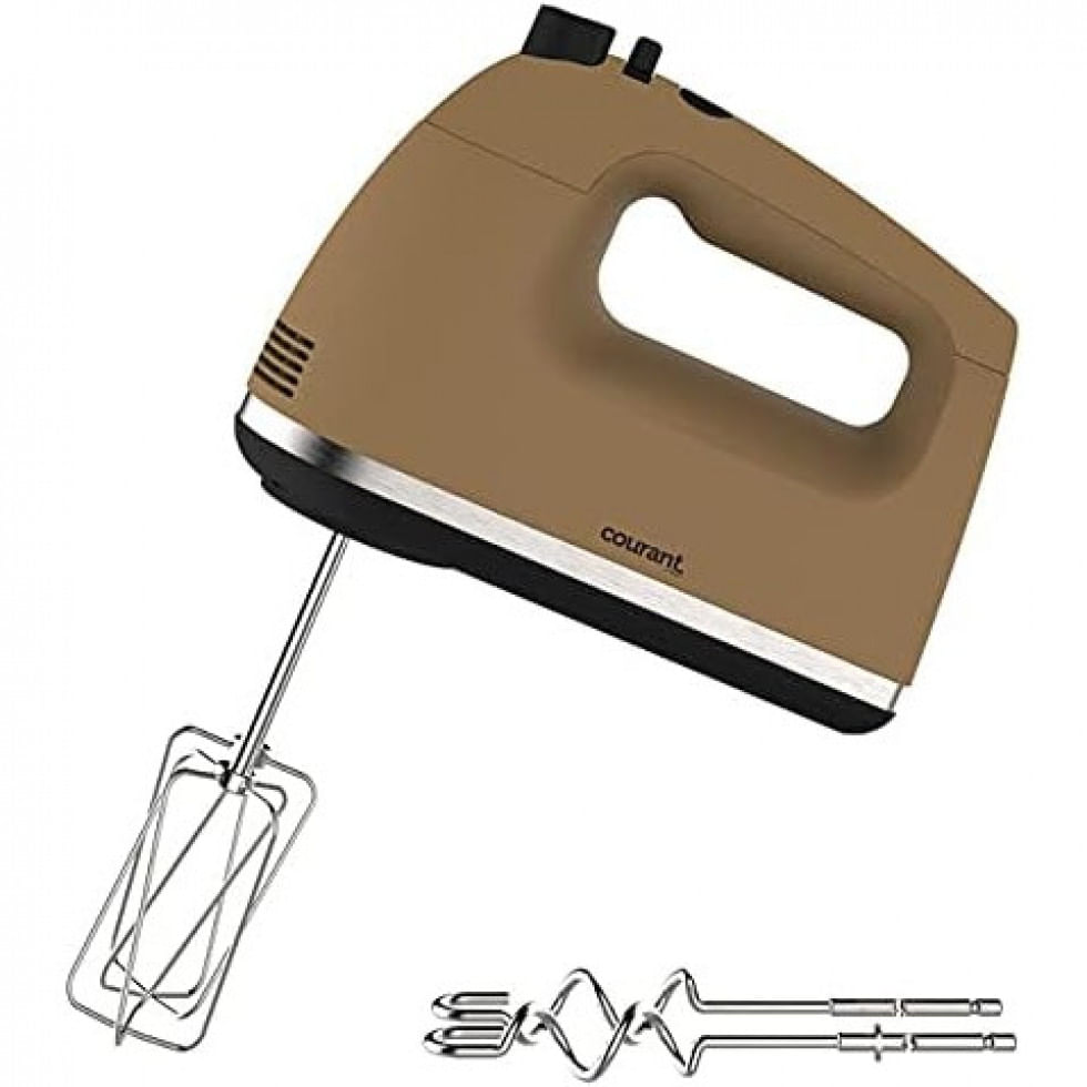Batedeira De Mao Eletrica Com 5 Velocidades E Acessorios Em Aco Inoxidavel, 250w, 110v, Courant Chm1560br, Marrom
