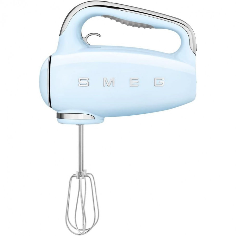 Batedeira De Mao Com 9 Velocidades E Acessorios De Aco Inox, 220w, 110v, Smeg Hmf01, Azul