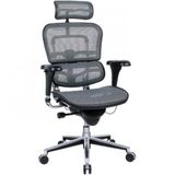 Cadeira De Escritorio Executiva Ergonomica Giratoria E Ajustavel Com Apoio 3d, Ergohuman Me7erg Grey, Cinza