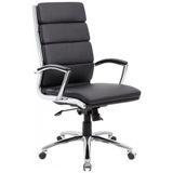 Cadeira Executiva Caressoftplus, Tradicional, Acabamento Em Metal Cromado, Boss Office Products B9471 Bk