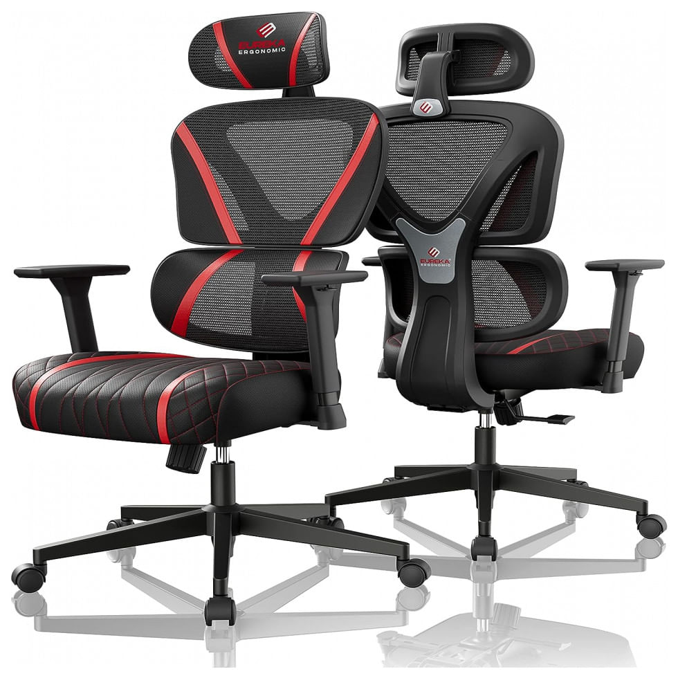 Cadeira De Escritorio Gamer Ergonomica Com Apoio 3d, Eureka, Vermelha