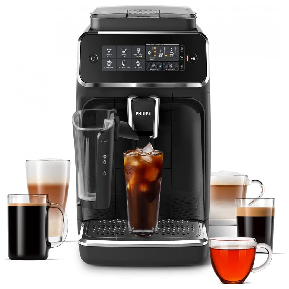 Maquina De Cafe Expresso Com Painel Digital E Bocal De Leite, 110v, Philips 3200, Preta