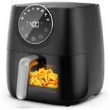 Fritadeira Eletrica Airfryer 5.2l Em Aco Inoxidavel Com Painel Digital, 110v 1700w, Joyami, Preta