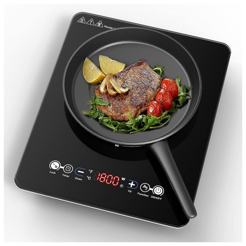 De Inducao Portatil Com Controle Digital E Temporizador 2000w, 110v, Vbgk Induction Cooktop, Preto