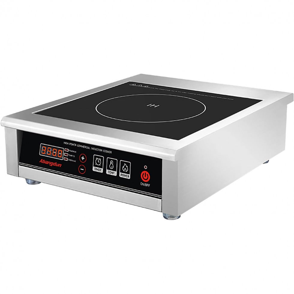 Cooktop De Inducao Portatil 1 Queimador, 3500w, 220v, Abangdun, Prateado