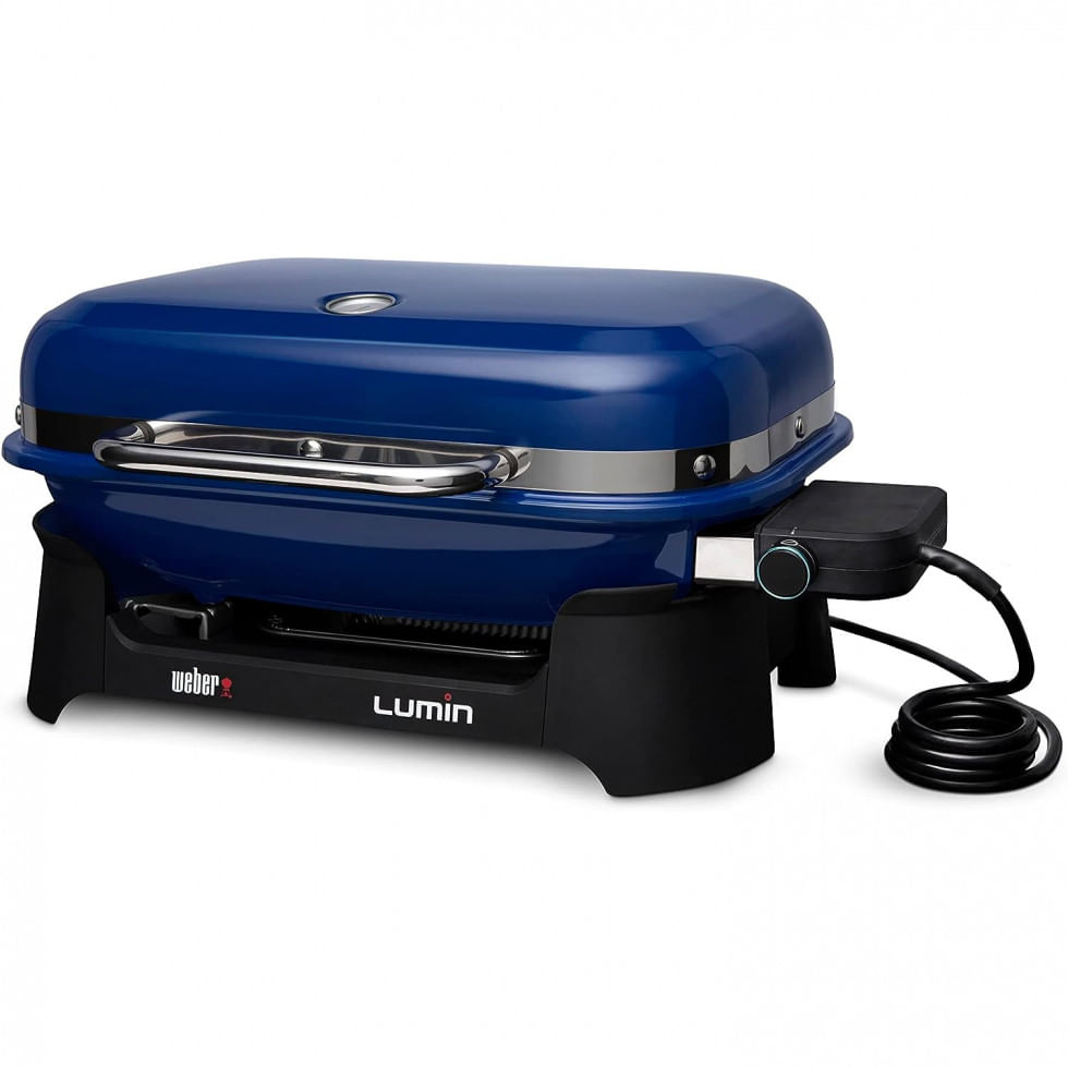 Churrasqueira Grill Eletrica Para Ate 4 Pessoas, 110v, Weber, Azul Escuro