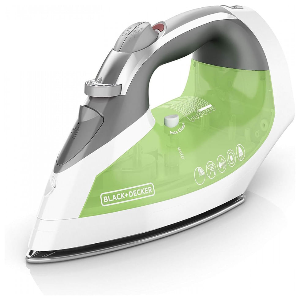 Ferro De Passar A Vapor Com Base Antiaderente E Desligamento Automatico, 110v, Black Decker Icr06x, Verde