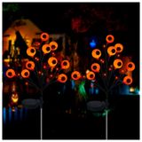 Kit Estaca Solar Iluminada Decorativa Para Halloween De Globo Ocular, 2 Un, Laranja