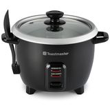 Panela De Arroz Elétrica 2,4l Com Tampa De Vidro E Copo Medidor, 400w 110v, Toastmaster Tm101rccn, Preta