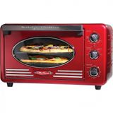 Forno Eletrico De Bancada Retro Com 6 Niveis De Temperatura E Temporizador, 1500w, 110v, Nostalgia Ss1511tw 4700, Vermelho