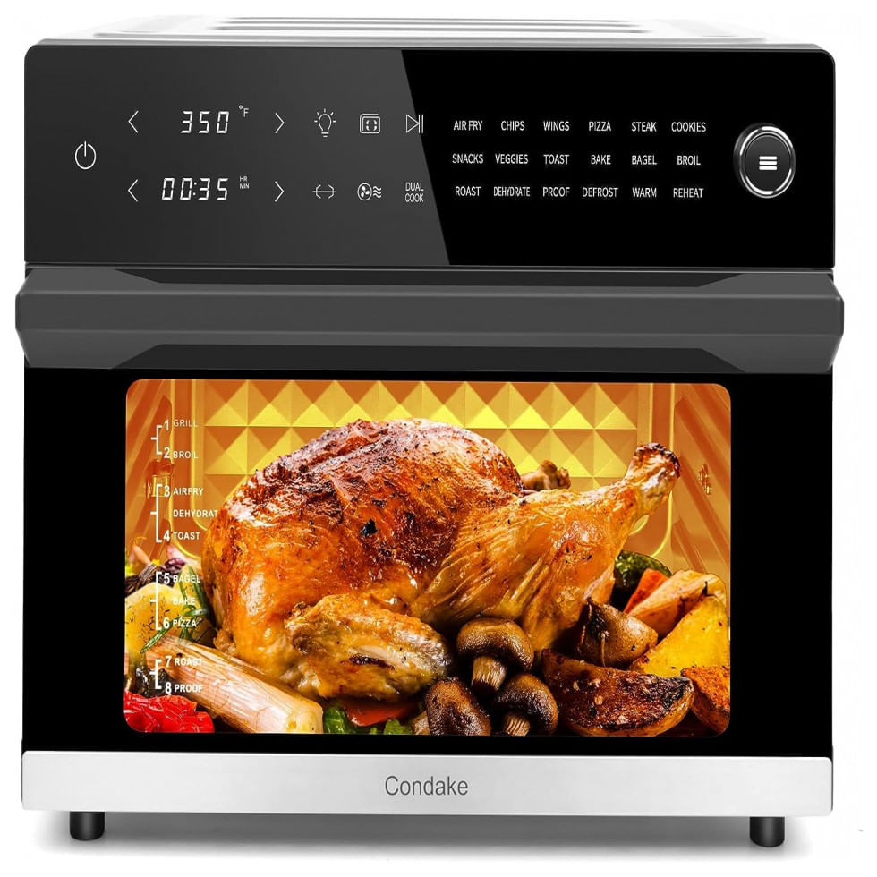 Forno Eletrico De Bancada 32l 18 Em 1 Com Painel Digital, 1800w, 110v, Condake, Preto