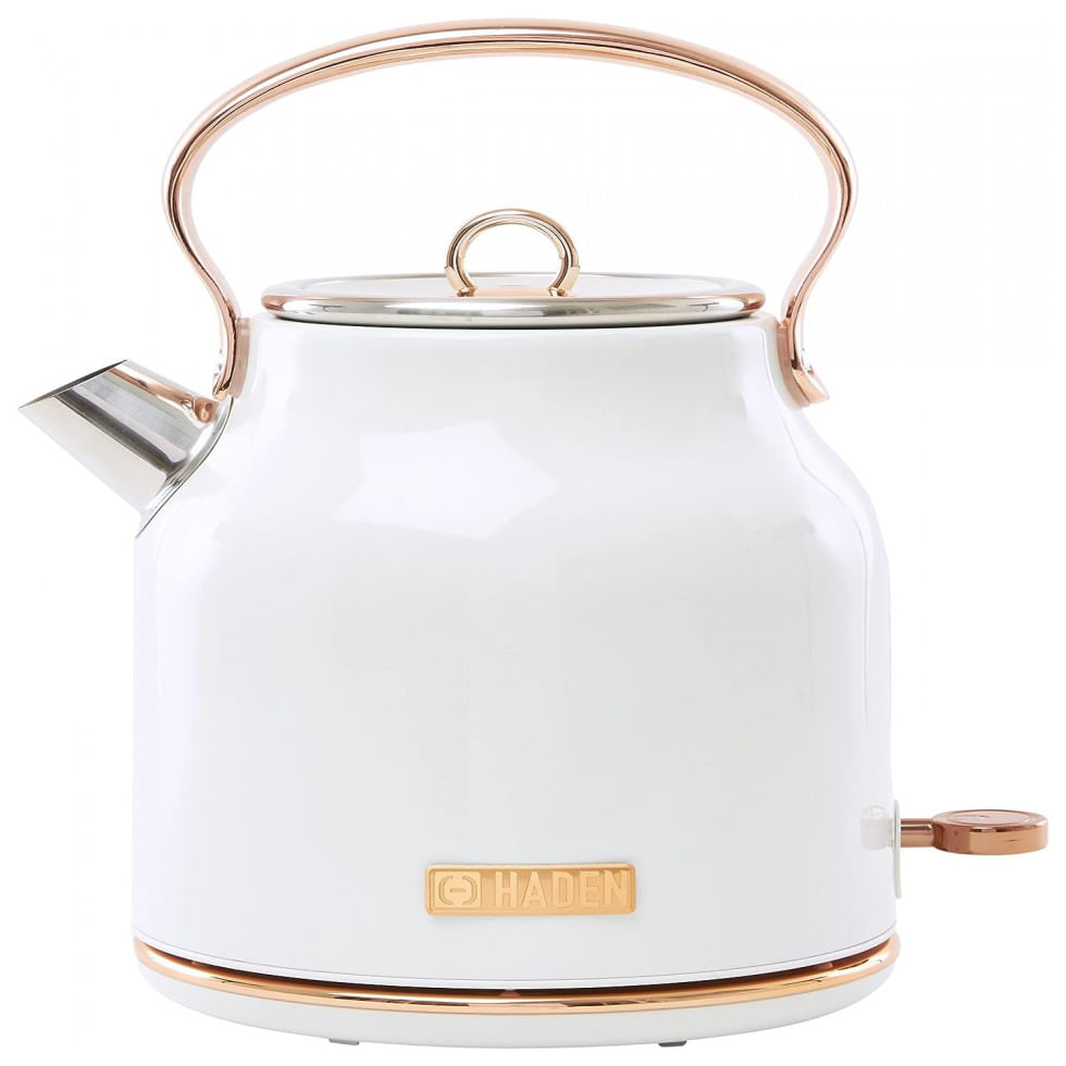 75089 Chaleira Eletrica 1.7l Em Aco Inoxidavel Com Desligamento Automatico E Protecao Contra Fervura, Branca, 110v, Haden Heritage Kettle, Branco