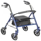 Andador Para Adulto E Idoso Com Assento E Suporte Traseiro Removivel, Drive Medical 10257bl 1, Azul