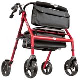 Andador Adulto Idoso Hugo Mobility 700961 Com Assento E Bolsa, Suporta Ate 136 Quilos, Vermelho