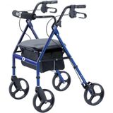 Andador Adulto Idoso Hugo Mobility Com Assento, Suporta Ate 136 Quilos, Azul