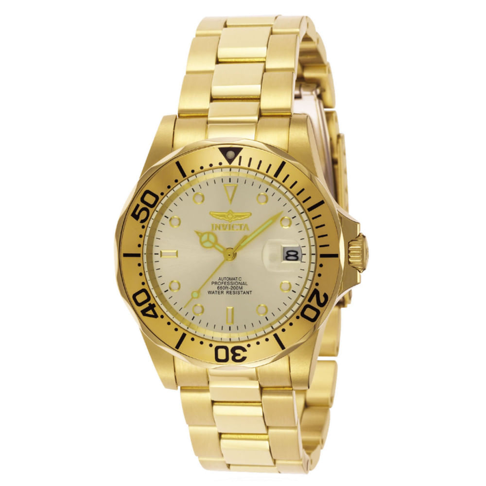 Relógio Masculino Automático Pro Diver, Invicta 9618, Dourado