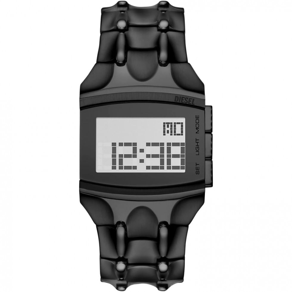 Relogio Masculino Digital Com Pulseira De Aco Inoxidavel, Diesel Dz2156, Preto