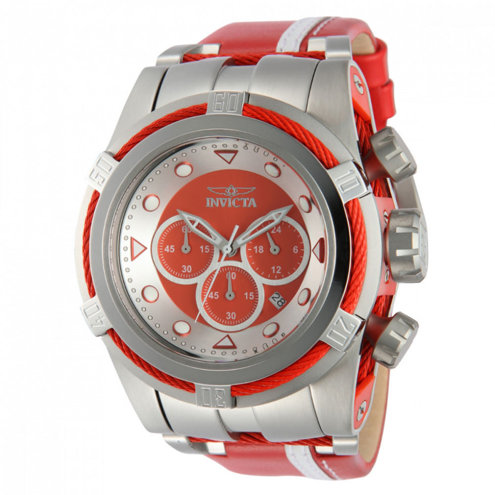 Relogio Masculino Analogico De Quartzo 53mm, Invicta Bolt Zeus 43786, Vermelho