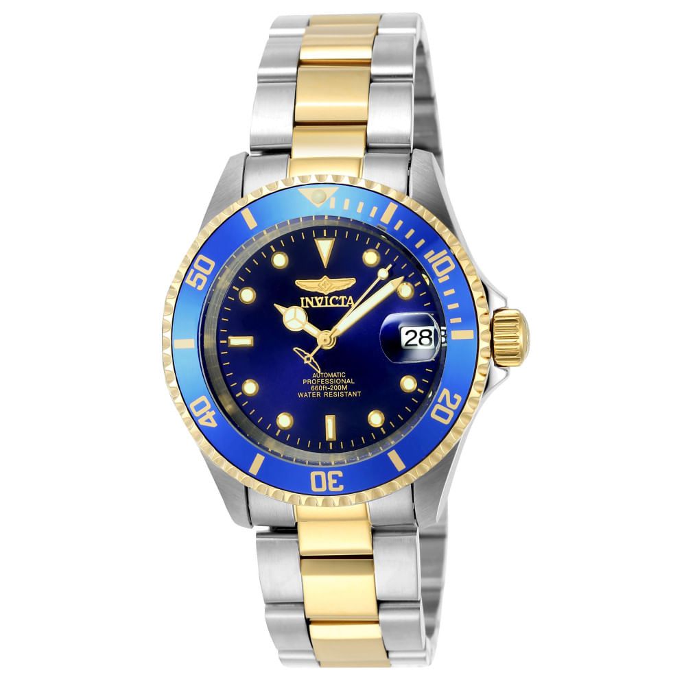 Relógio Masculino Automático Pro Diver, Invicta 8928ob, Prata, Dourado E Azul