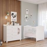 Quarto De Bebê Berço, Cômoda 4 Gavetas, Soninho Espresso Móveis Branco