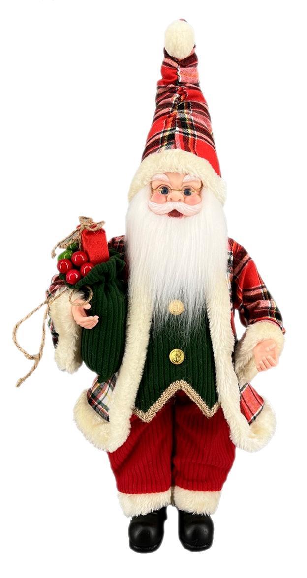 Papai Noel Pequeno Vermelho Xadrez Decoração Natal 50cm