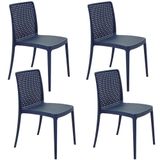 Kit 4 Cadeiras Tramontina Isabelle Em Polipropileno E Fibra De Vidro Azul Navy 92150030