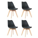 Kit 4 Cadeiras Para Sala De Jantar Saarinen Wood Espresso Móveis Preto