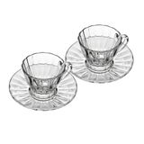 Conjunto 2 Xícaras Para Café De Cristal Com Pires Radial 70ml