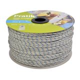 Corda Pratik Trançada Pet Branco/azul Carretel 3mm X 595m
