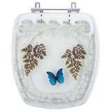 Assento Sanitario Poliester Decorado Borboleta Branco City Para Vaso Celite