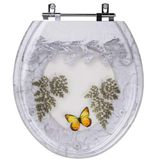 Assento Sanitario Poliester Decorado Borboleta Ravena Para Vaso Deca