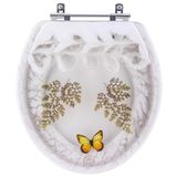 Assento Sanitario Poliester Decorado Borboleta Fiore Para Vaso Incepa