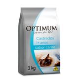 Ração Seca Optimum Carne Para Gatos Adultos Castrados - 3 Kg